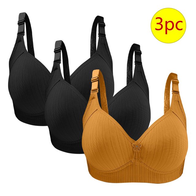 Bras for Women, 3PC Womans Large Size Solid Color Without Steel Ring Gathering Comfortable Bras Daily Bra