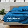 thumbnail image 3 of Bare Home Premium 1800 Collection Ensemble de Draps 4 Pcs, Très Grand, Bleu Moyen, 3 of 10