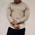 thumbnail image 2 of Pompotops T-shirt à Manches Longues en Coton Extensible pour Hommes Automne Sports Course Grande Taille en Solde, 2 of 8