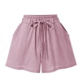 thumbnail image 1 of zanvin Shorts d'Été pour Femme à Taille Élastique, Jambe Grand, Unis, Imitation Coton et Lin, 1 of 4