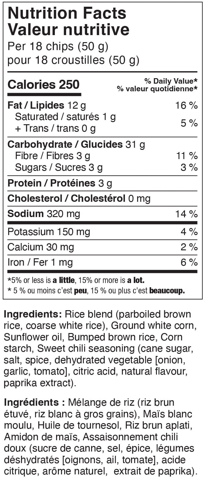 Riceworks Saveur De Chili Doux 155g Sac
