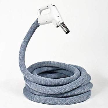 ULTRA CLEAN Central Vacuum Air Hose - with Hose Cover Assembled - Low Voltage 24 V on/off switch handle operates non-electric attachments - Designed to fit All Brands (White, 30 foot)