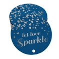 thumbnail image 1 of Inkdotpot Pack Of 50 Real Silver Foil Paper Tags Let Love Sparkle Wedding Favor Hang Tags, 1 of 6