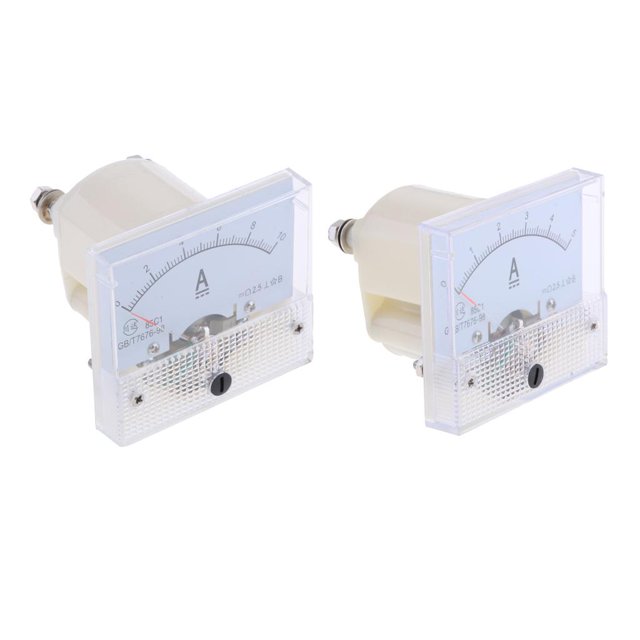 S SERENABLE Set of 2 DC Analog Ammeter Panel AMP Current Meter DC Amp Meter 64x56x52mm High
