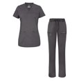thumbnail image 1 of Adar Scrub Set for Women - Curved V-Neck Scrub Top & Tapered Drawstring Scrub Pants, 1 of 7