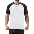 thumbnail image 1 of Mens Basketball Shirts Summer Breathable Henley Shirts Color Blocked Loose Fit Athletic Top Button Up Basic T-Shirts ,S-3XL, 1 of 7
