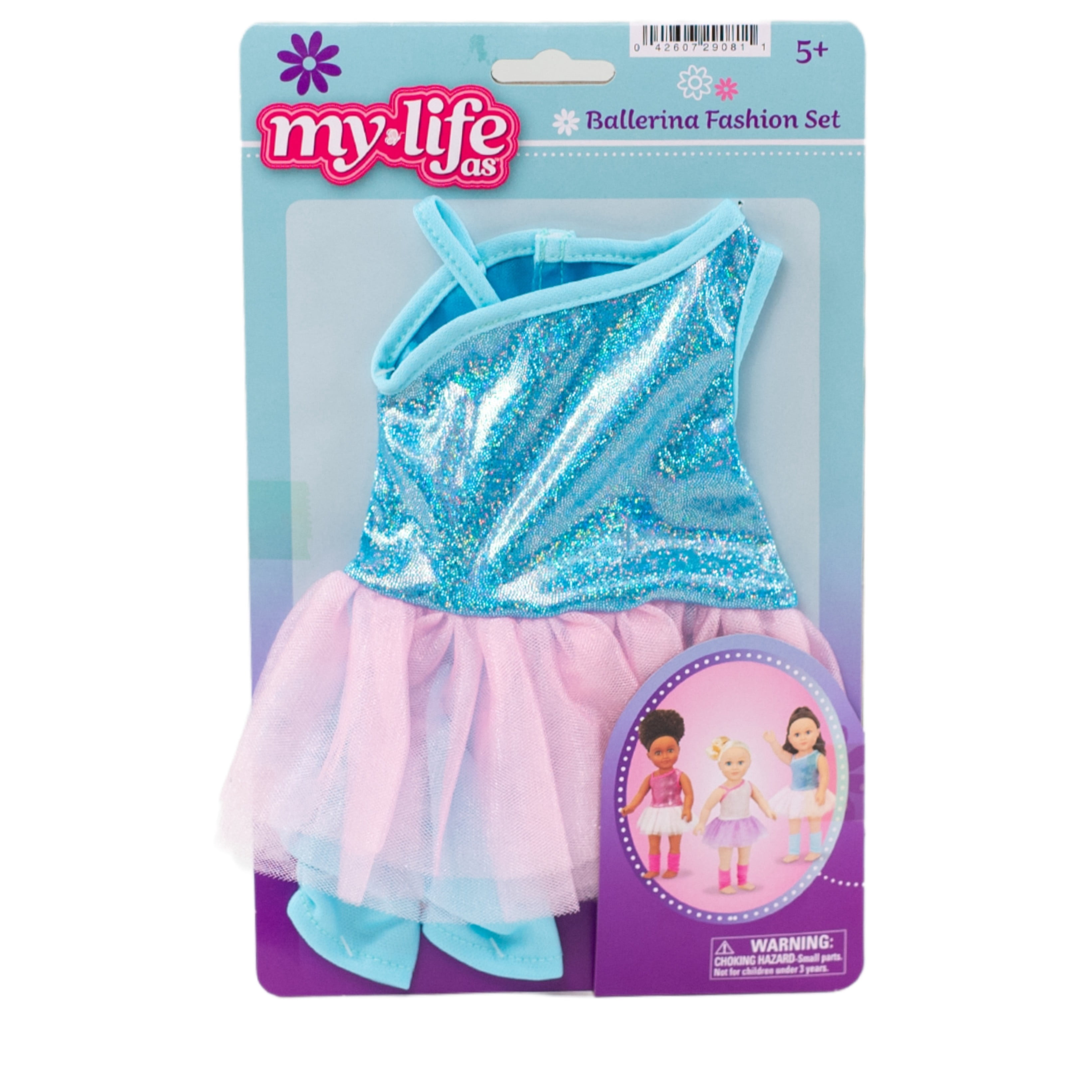 My Life As – Ensemble Ballerine pour Poupée de 18 pouces, 3 Pièces, Bleu et Rose