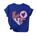 thumbnail image 2 of Styesk T-Shirts pour Femmes Saint-Valentin Graphique Décontracté Grande Taille Hauts Imprimé Cœur Hauts de Sortie Confortables Doux Col Rond T-Shirts Chandail Mode Léger Manches Courtes T-shirt, 2 of 3