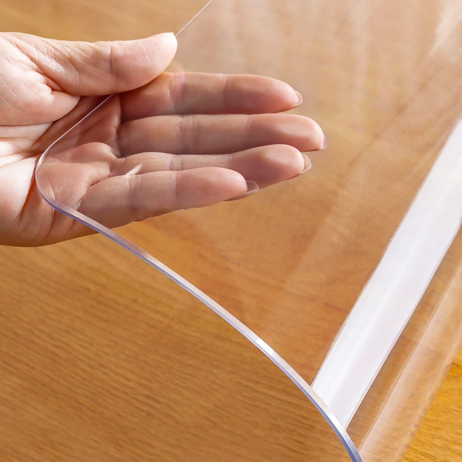 ORUYROP Clear Desk Pad, 1.5mm Thick, 14'' x 24'', Practical, Clear, PVC, Desk Protector