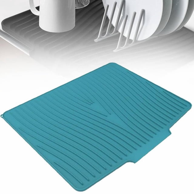 2025 Upgrade Silicone Dish Drying Mat For Kitchen Counter Extra Large Dish Drying Pad Heat & Water Silicone Dish Drying Mats With Drain Lip For Drying Dishes Rack