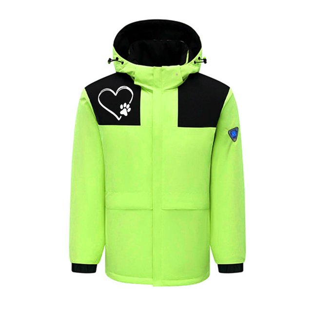 RXIRUCGD USB Intelligent Constant Temperature Heated Windproof Plus Size Coat For Men And Women Winter 4 Heated Jacket Coat( Green, Size:L )