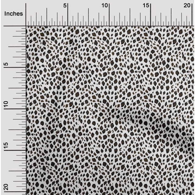 oneOone Cotton Poplin Fabric Leopard Animal Skin Printed Craft Fabric BTY 42 Inch Wide