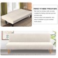 thumbnail image 4 of Armless Futon Cover Stretch Sofa Bed Slipcover Protector Elastic Feature Rich Textured High Spandex Small Checks Jacquard Fabric Futon Cover, Machine Washable, 4 of 7