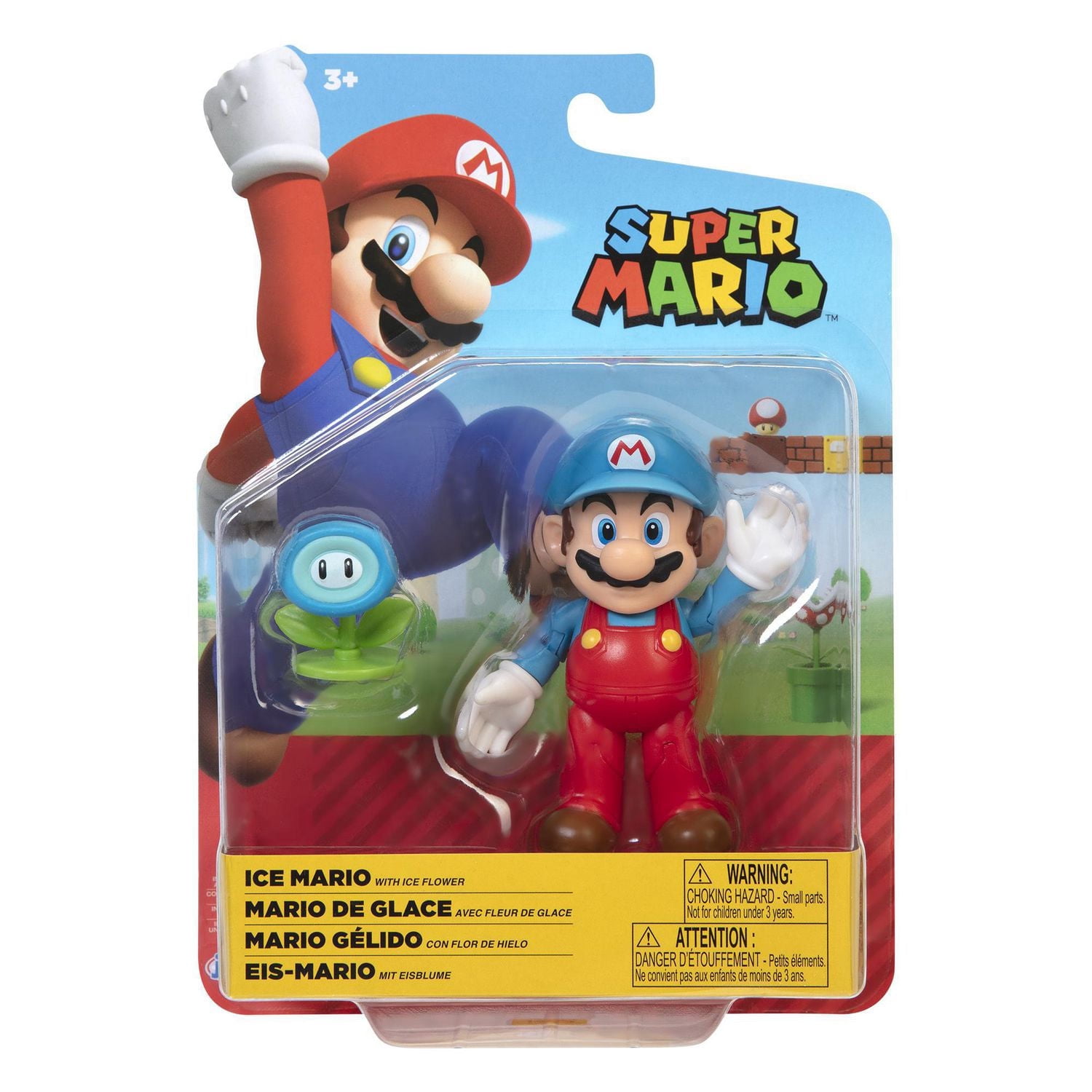 Figures 4 pouces du Monde de Nintendo - Mario de glace avec fleur de glace