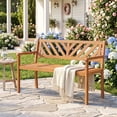 thumbnail image 4 of Gymax Outdoor Loveseat Bench 2-Person Patio Acacia Wood Garden Chair w/ Armrests, 4 of 9
