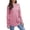 Pink, variant on Women's Casual Long Sleeve Top, Loose Fit Round Neck Shirt, 100% Cotton Material, Comfortable Daily Wear, For Office Work, Travel Outfit, Soft Texture, Easy Care, Versatile Styling, Casual Apparel.