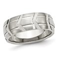 thumbnail image 1 of Mens Stainless Steel 8mm Brushed and Polished Band Ring, 1 of 4