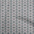thumbnail image 1 of oneOone Velvet Turquoise Blue Fabric Asian Block Sewing Material Print Fabric By The Yard 58 Inch Wide, 1 of 4