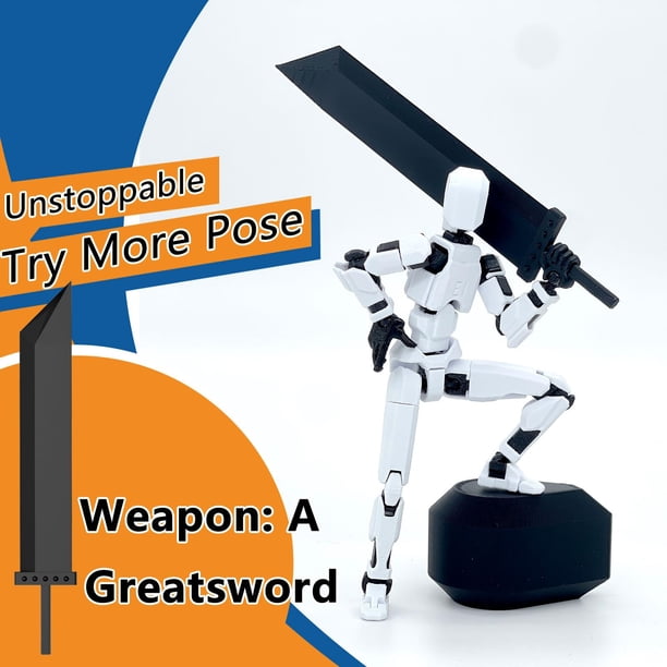 Figurine D’action T13 – 13 Cm, Finition Assemblée, ABS Et Aimants, 3 Types De Mains, 7 Armes, Base Réglable, Pour Collection