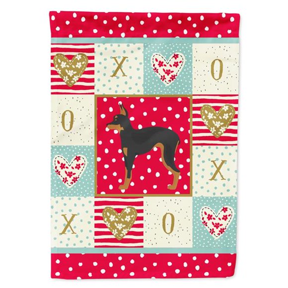 Carolines Treasures CK5889CHF 28 x 0.01 x 40 in. Russian Tor Terrier Love Canvas House Flag