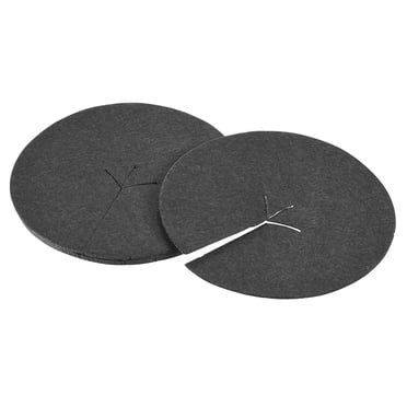 Unique Bargains 5.4' Round Nonwoven Tree Mulch Ring Mat Cover Plant Barrier, Black 6 Pack