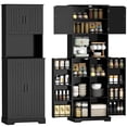 thumbnail image 1 of HOMCOM 71.5" Tall Pantry Cabinet, Kitchen Cupboard with Spice Racks, Black, 1 of 10