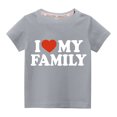 thumbnail image 1 of Pisexur Mode Mignon pour Tout-Petits Garçons Filles Couleur Unie Col Rond Saint-Valentin Imprimé Cœur Manches Courtes, 1 of 3
