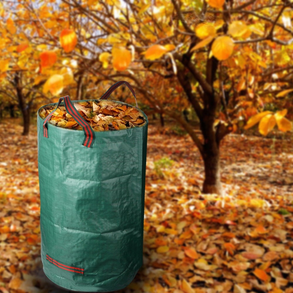 Reusable 120/272L Heavy Garbage Garden Trash Bag PP Leaves Grass Refuge Bags Color Green Garden Supplies