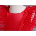 thumbnail image 4 of Dresses for Girls Flower Ruffle Beads Wedding Pageant Birthday Party Evening Tutu Girls Dress Red 5-6 Years, 4 of 4