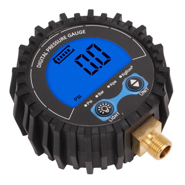 Inflation Monitoring Gauge, Blue Backlight Digital Tire Inflator Gauge Lightweight High Accuracy 3-200PSI For Cars