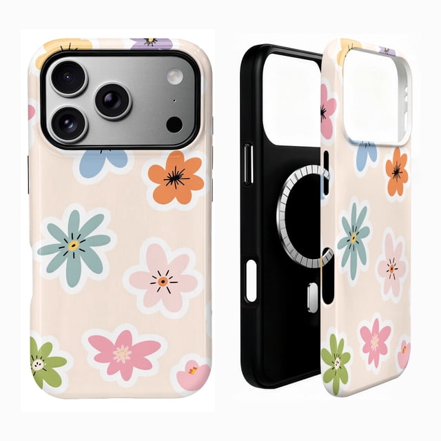 SKLYDDI Étui Floral Mignon et Esthétique pour iPhone 14 Plus, Compatible avec MagSafe