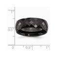 thumbnail image 2 of Mens Chisel 7.5mm Faceted Black Ceramic Wedding Band Ring, 2 of 5