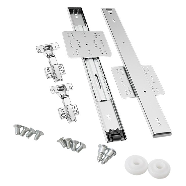 GUOOL Hidden Flip up Cabinets Door Slide Rails Sliders Easy to Install Door Hardware Kit for Kitchen Cabinet Bedroom Home Bookcases 450mm