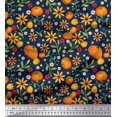 thumbnail image 1 of Soimoi Cotton Cambric Fabric Leaves,Floral & Pumpkin Vegetable Printed Fabric 1 Yard 56 Inch Wide, 1 of 3