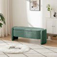 thumbnail image 1 of Kossmai Oval Lamb Fleece Fabric Storage Bench 47.24"L Green, 1 of 5