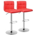thumbnail image 1 of Costway Set of 2 Bar Stools Adjustable Swivel Kitchen Counter Bar Chair PU Leather Red, 1 of 10