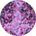 thumbnail image 1 of Ahgly Company Tapis d'Intérieur Ronds Transitionnels Lavables à la Machine, Magenta Foncé Violet, 5 Pieds Rond, 1 of 7
