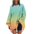 thumbnail image 2 of RXIRUCGD Womens Oversized Crewneck Sweatshirt Printed Long Sleeve Tunic Tops, Yellow, Size: M, 2 of 5