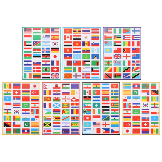HAOAN 7 Sheets World Flags Stickers Countries Flags Stickers Label Nation Flags Stickers Decals for Luggage Room Decor