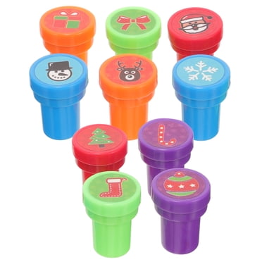 1 set of Christmas Stampers Kids DIY Arts Crafts Stamps Xmas Inking Stamper