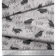 thumbnail image 1 of Soimoi Rayon Fabric Sleigh & with Love Text Decor Fabric Printed Yard 42 Inch Wide, 1 of 5