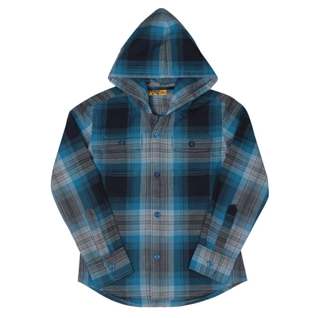 Boys Woven Shirt BLUE WHITE BLACK CHECK