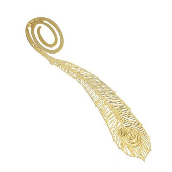Book Page Bookmark Hollow Decorated Feather Metal Gold Bookmark Children Student Stationery