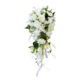 thumbnail image 4 of Langgg Mariage Mariée Mariée Cascade Main Bouquet Main Artificielle Rose Fleur, 4 of 9
