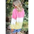 thumbnail image 3 of Women's Ligth Gray/Modena/Pink/Gray/Multicolor/Sky Blue Color Block Tie Dye Pullover Sweatshirt, 3 of 10
