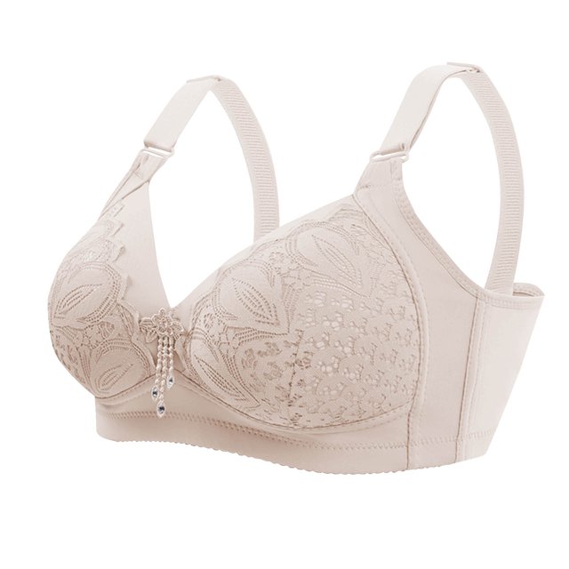 Bocqde Woman's Plus Size Everyday Bras Embroidery Light Comfortable No Underwire Push Up Bralettes Soft Full Coverage Support Bra