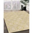 thumbnail image 3 of Ahgly Company Tapis d'Intérieur Ronds de Style Transitionnel Lavables à la Machine, Kaki et Or, 4 Pieds Rond, 3 of 7