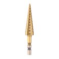 thumbnail image 1 of Coated Cone Drill Bit, Step Drill Bit, Hex Shank Industry Tool For Wood 1/4" For Metal, 1 of 8