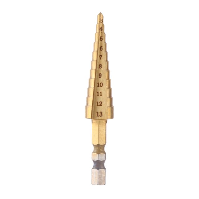 Coated Cone Drill Bit, Step Drill Bit, Hex Shank Industry Tool For Wood 1/4" For Metal