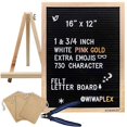thumbnail image 2 of WIWAPLEX Black Felt Letter Board,Word Board Sign,16 x 12 inch Changeable Letter Board with 730 Plastic Message Board Letters Numbers Symbols Pattern,Wooden Tripod Stand, Scissors, 3 Free Storage Bags, 2 of 4